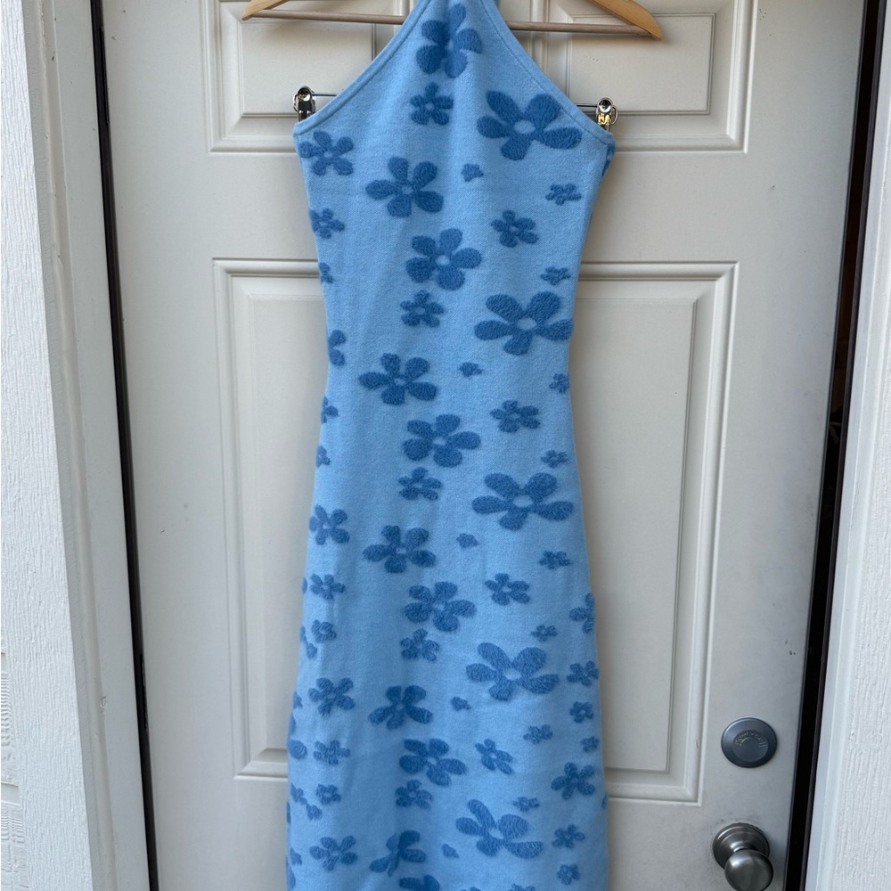 Hello Molly Blue Floral Halter Neck Dress - Picture 2 of 4
